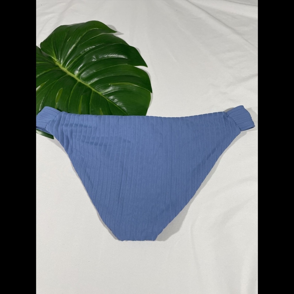 NWT‎ Becca Loreto Ribbed Bikini Bottoms in Mist Blue [SZ Large ] - Picture 9 of 10